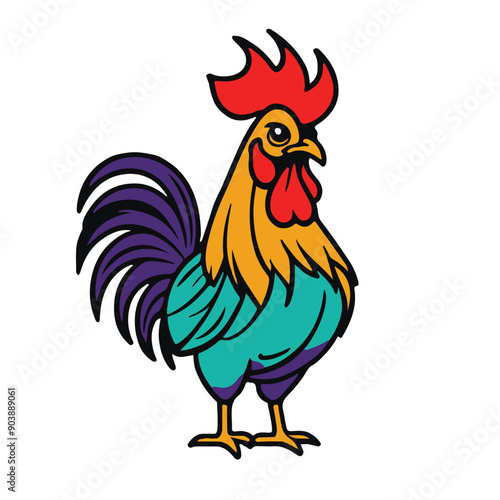 Rooster isolated vector file logo design