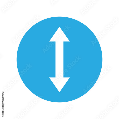 Free Download Blue arrow icon. Up and down. Simple vector illustration. Circular geometric design. - GFXLoad