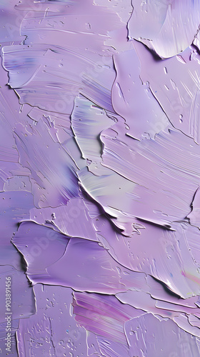 Light purple oil painting texture with white brush strokes on a smooth background..