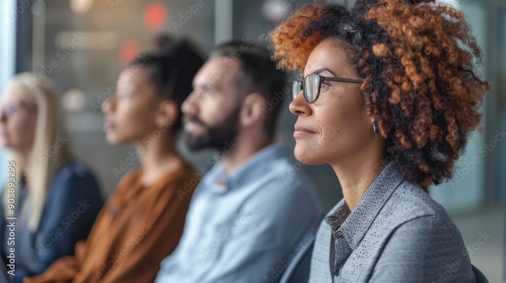 Fototapeta premium Colleagues Watching Presentation