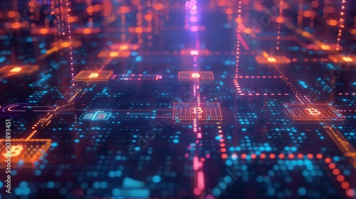 Blockchain Brilliance Illuminated Cryptocurrency Connections on Digital Ledger