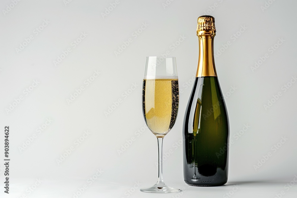 Sparkling Wine isolated on a white background Sparkling Wine isolated on a white background