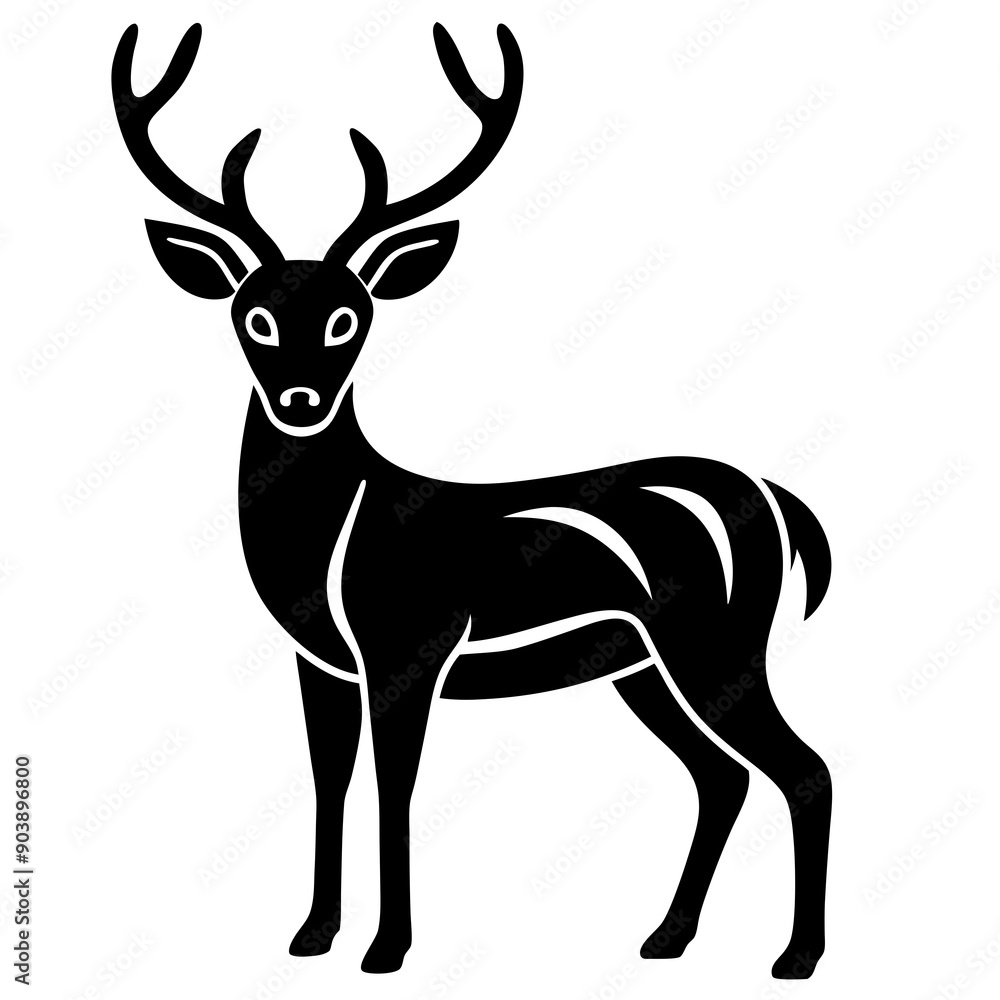 Fototapeta premium Animal logo deer icon vector Illustration