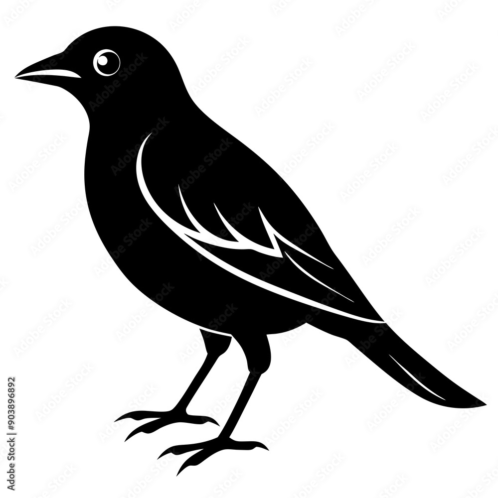 Bird black vector style silhouette illustration Bird black vector style silhouette illustration