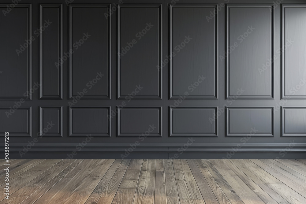 Dark Wood Paneling Wall and Wooden Floor Dark Wood Paneling Wall and Wooden Floor
