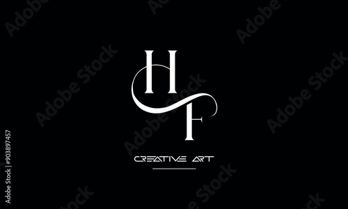 HF, FH, H, F abstract letters logo monogram