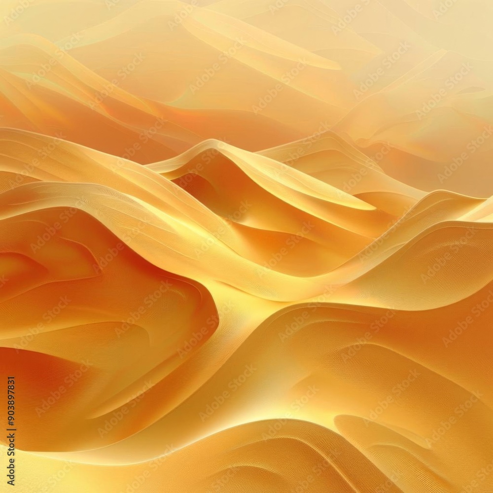 Obraz premium Abstract desert landscape with golden sand dunes.