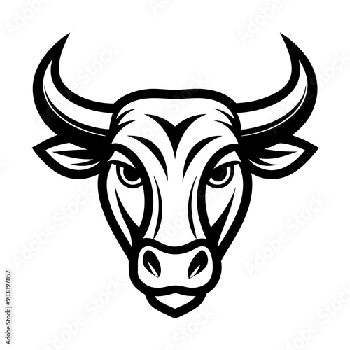 cow head logo icon design isolated on white vector 