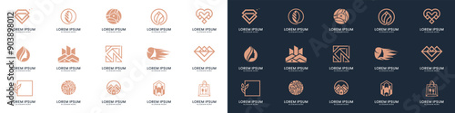 Vector set of minimalist logo design collection