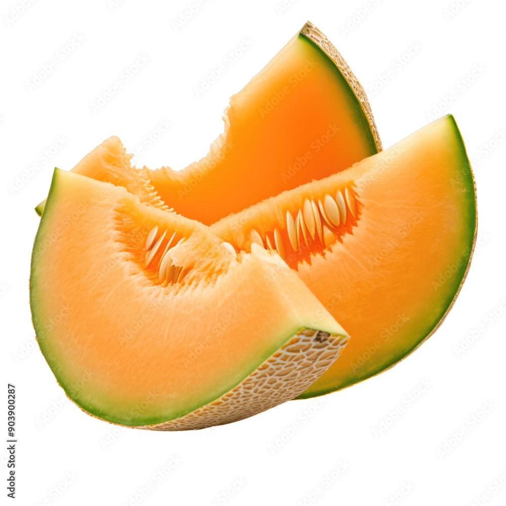three sliced of melon transparent background three sliced of melon transparent background