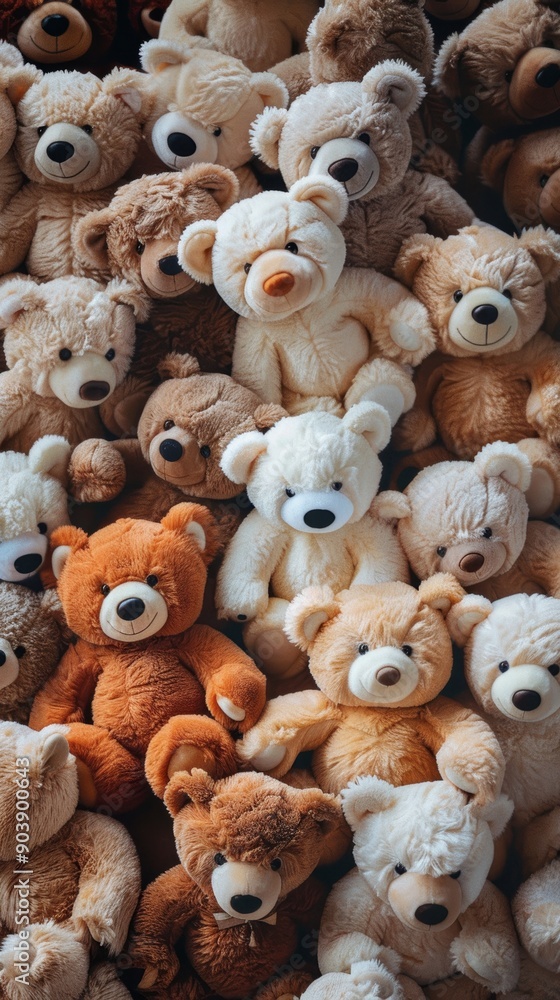Cuddly Teddy Bears Pattern for Nursery Decor Generative AI Cuddly Teddy Bears Pattern for Nursery Decor Generative AI