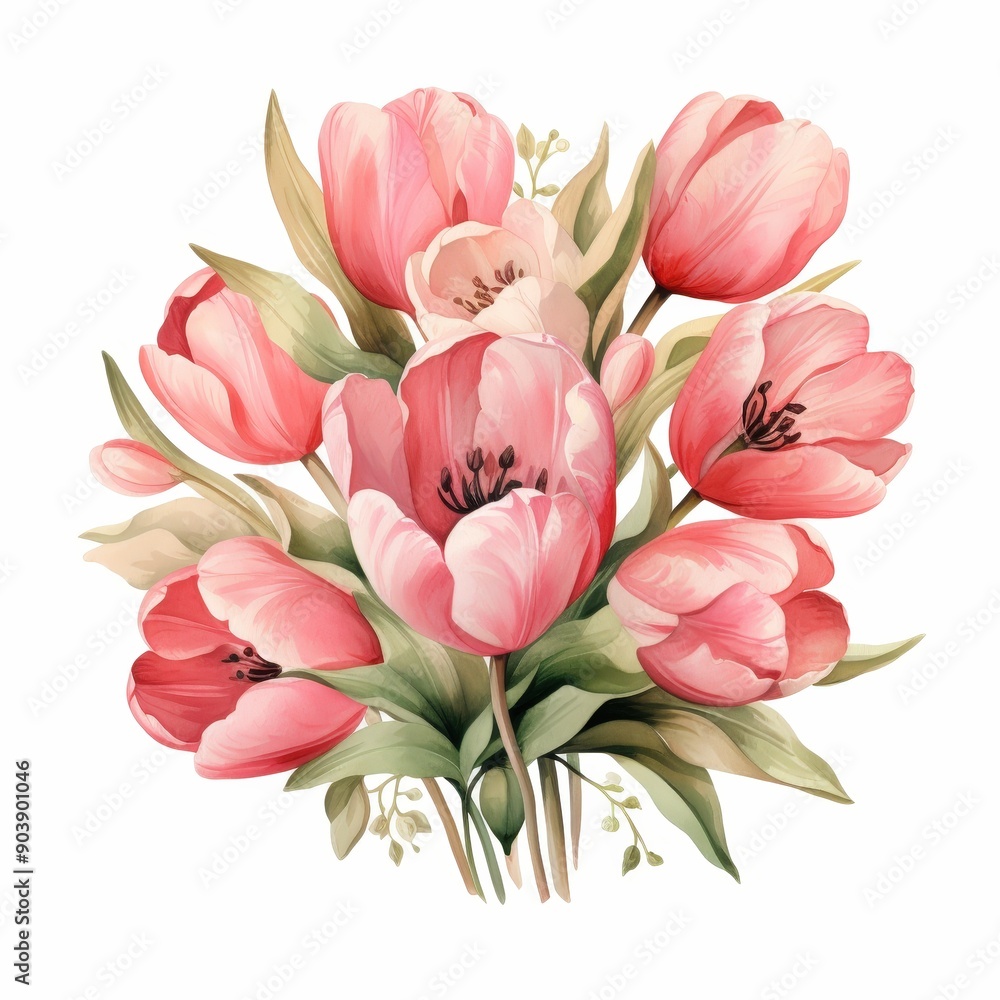 A Bouquet of Pink Tulips A Bouquet of Pink Tulips