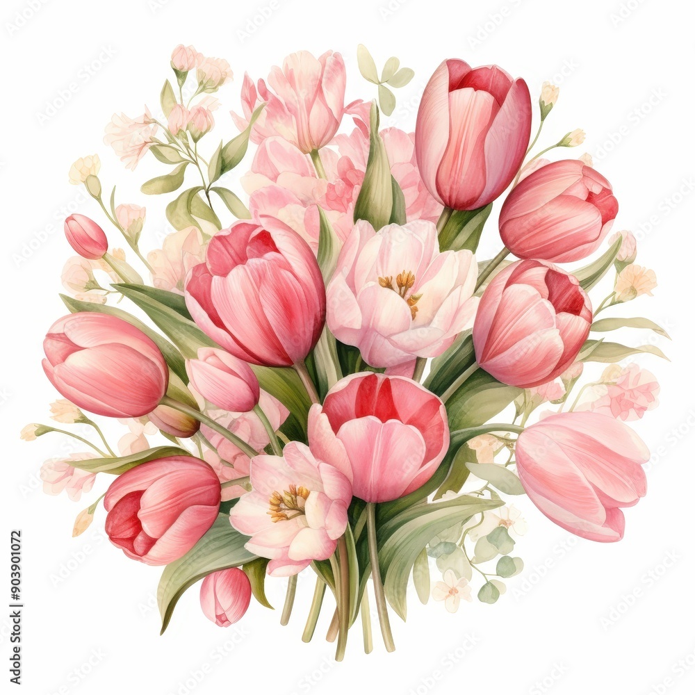 A Delicate Bouquet of Pink Tulips A Delicate Bouquet of Pink Tulips