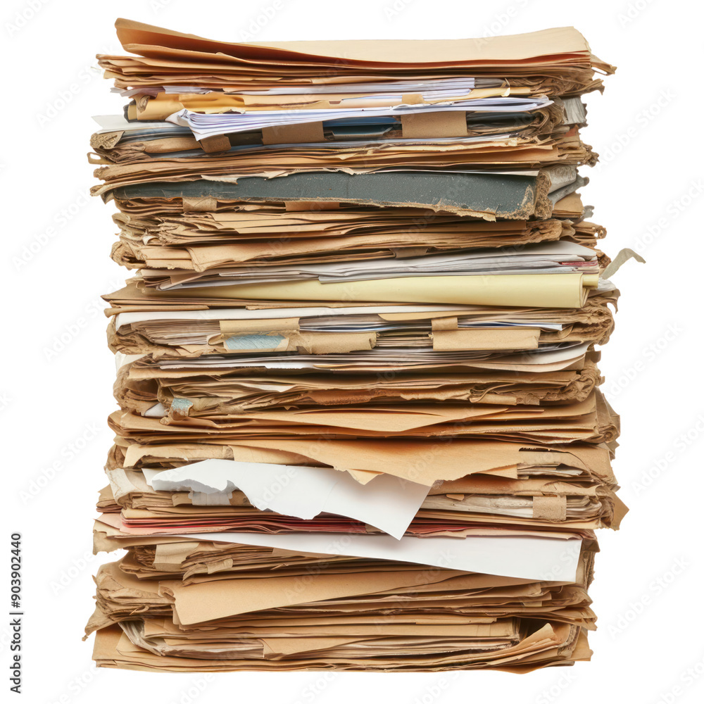 a old stack of papers documents work transparent background a old stack of papers documents work transparent background