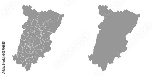 Perm Krai map, administrative division of Russia. Vector illustration.