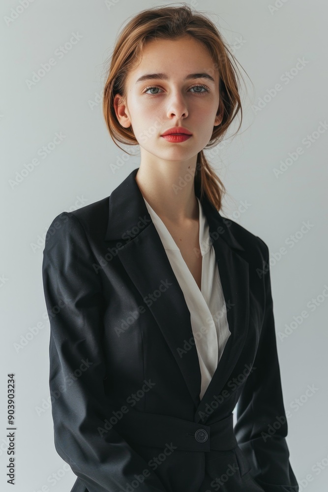 youthful lady dressed in a formal suit Generative AI youthful lady dressed in a formal suit Generative AI