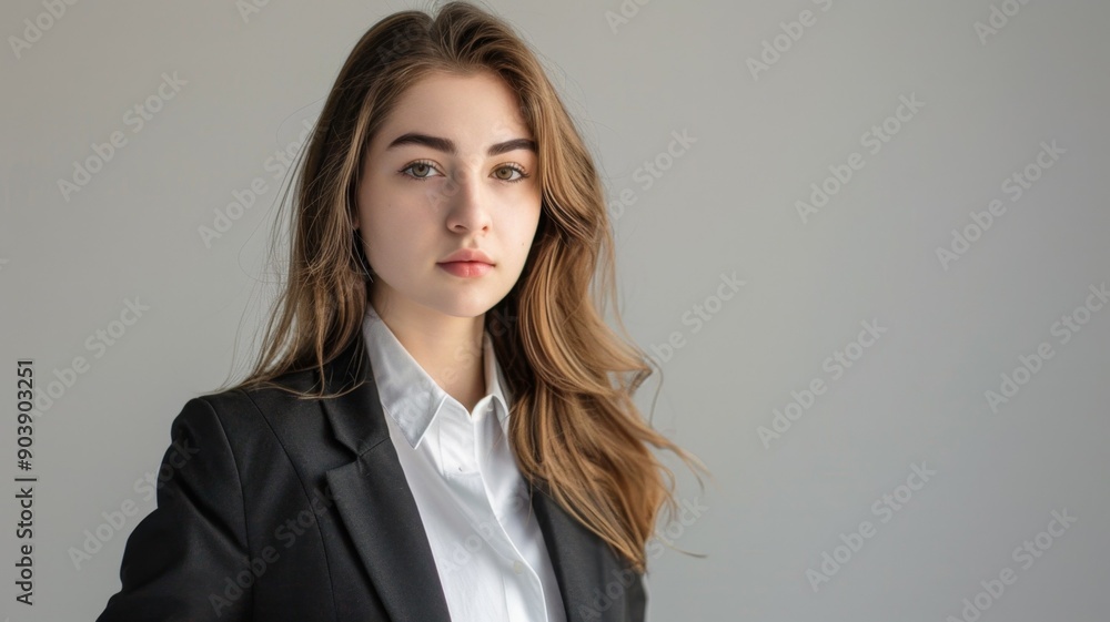 youthful lady dressed in a formal suit Generative AI youthful lady dressed in a formal suit Generative AI