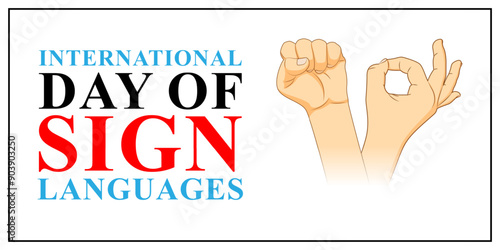 Vector illustration of International Day of Sign Languages social media feed template