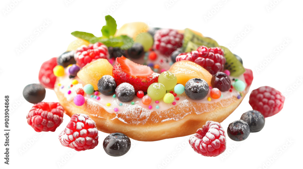 Fruit donut on transparent background Fruit donut on transparent background