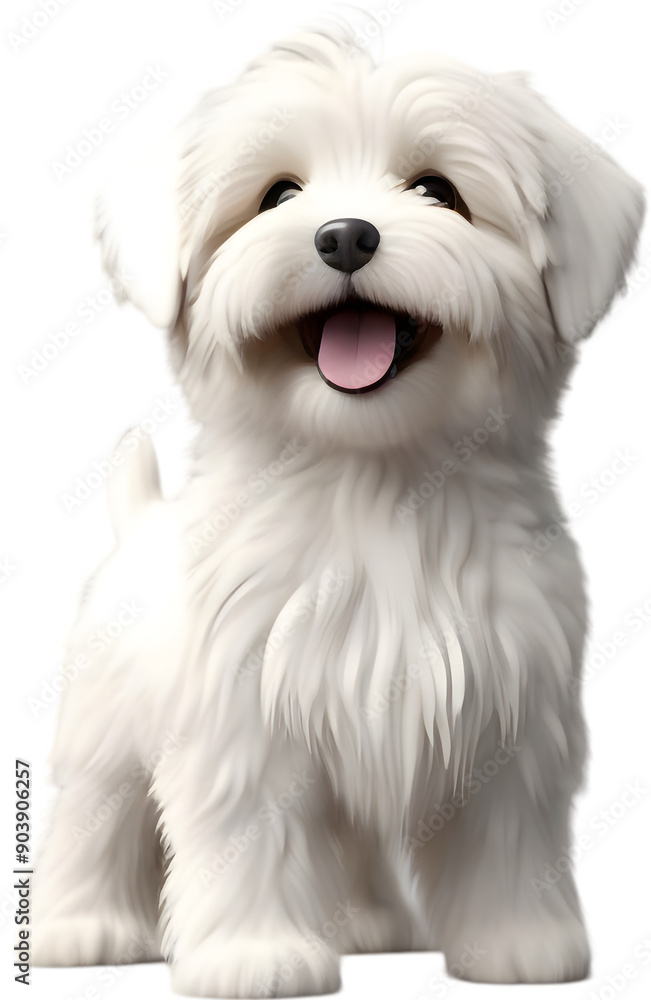 Adorable Fluffy Havanese Dog Cartoon clipart illustration. Adorable Fluffy Havanese Dog Cartoon clipart illustration.