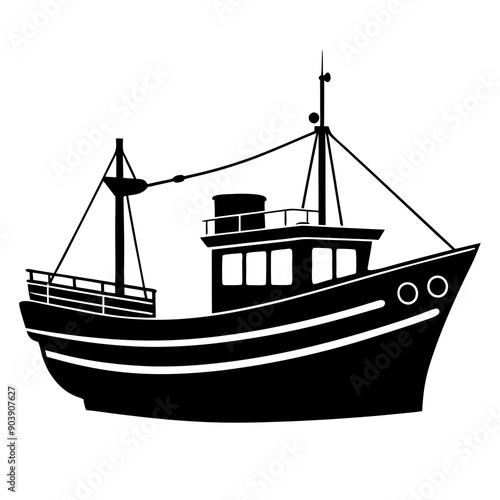 ship on the water vector