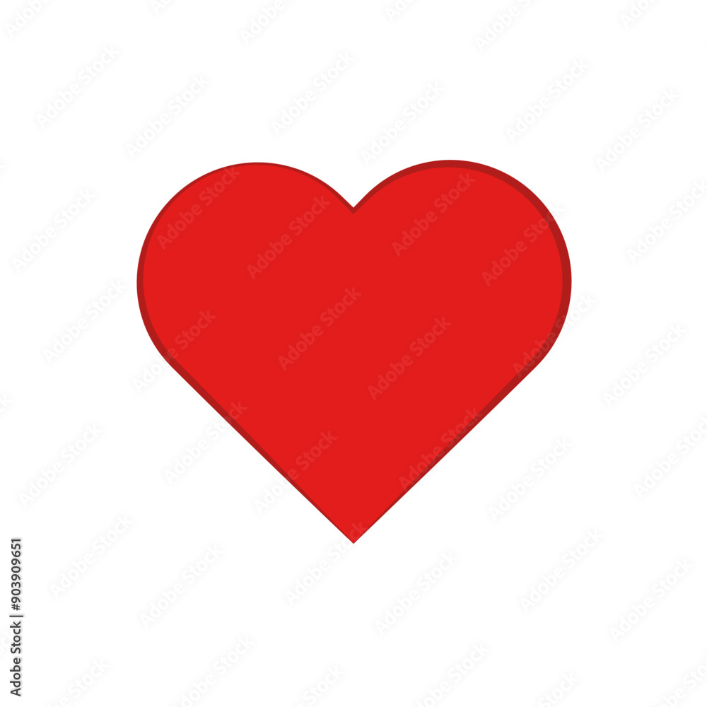 Red heart icon. Vector love symbol. Simple heart shape. Red heart icon. Vector love symbol. Simple heart shape.