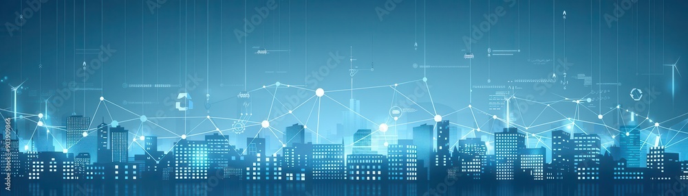 Fototapeta premium A sustainable city with green buildings