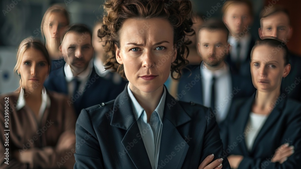 A Confident Businesswoman Standing In Front Of Her Professional Business Team A Confident Businesswoman Standing In Front Of Her Professional Business Team