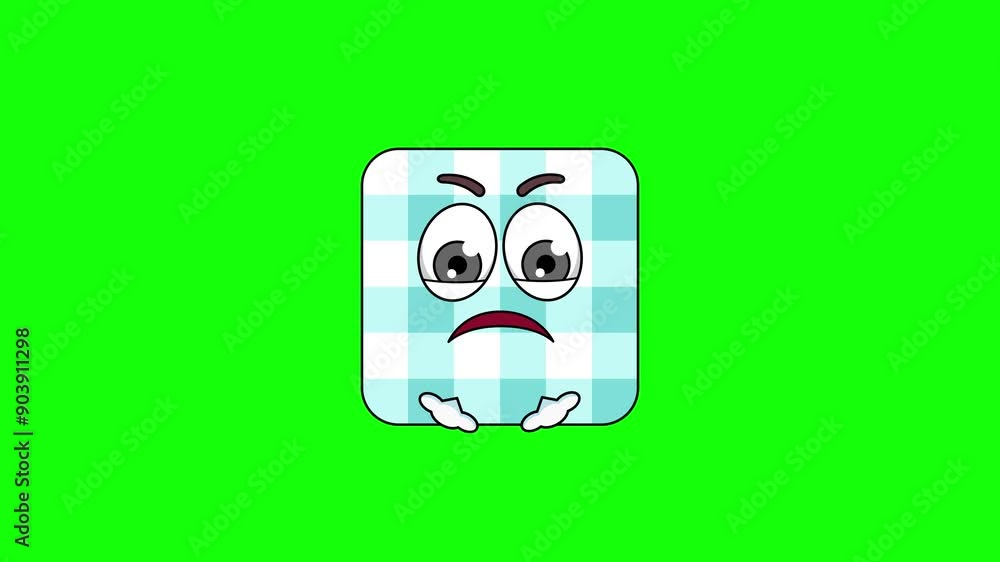 checkered tablecloth character with expressions of irritation, anger, and contempt, face with Steam From Nose checkered tablecloth character with expressions of irritation, anger, and contempt, face with Steam From Nose