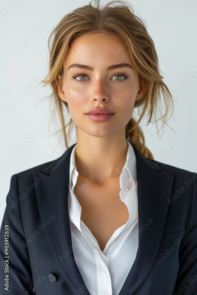 A businesswoman wearing formal suit isolated created with Generative AI A businesswoman wearing formal suit isolated created with Generative AI
