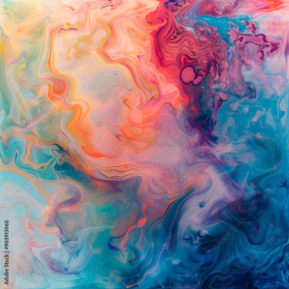 Fototapeta premium Abstract swirling colorful paint texture background