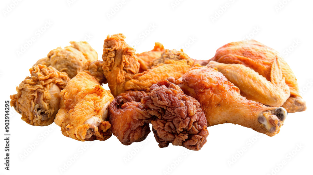 Crispy fried chicken on transparent background Crispy fried chicken on transparent background