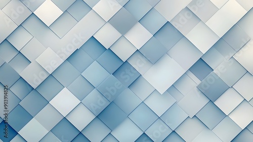 Soft Blue Geometric Squares Pattern. Minimalistic Design