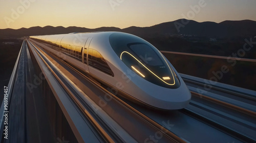 high speed super fast modern bullet train based on hyper loop system