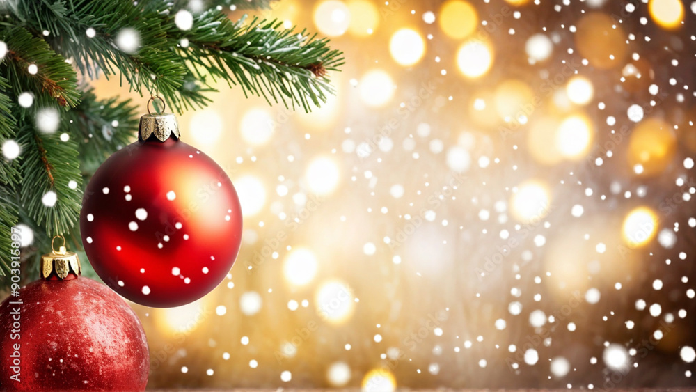 Festive Holiday Frame with Snowfall and Stars Festive Holiday Frame with Snowfall and Stars
