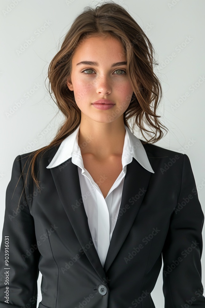 A businesswoman wearing formal suit isolated created with Generative AI A businesswoman wearing formal suit isolated created with Generative AI