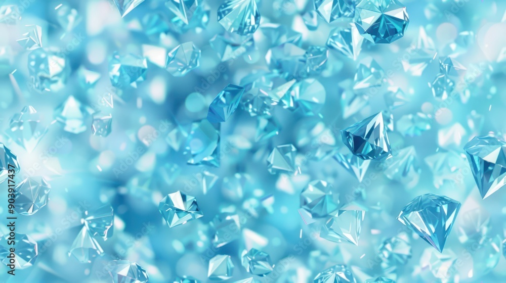 Seamless pattern of sparkling blue gems and crystals. Perfect for luxurious and elegant designs. Seamless pattern of sparkling blue gems and crystals. Perfect for luxurious and elegant designs.