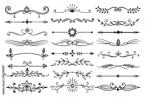 This is a set of hand-drawn dividers, each in a different style. They are simple and elegant and great for dividing sections of text or creating borders.