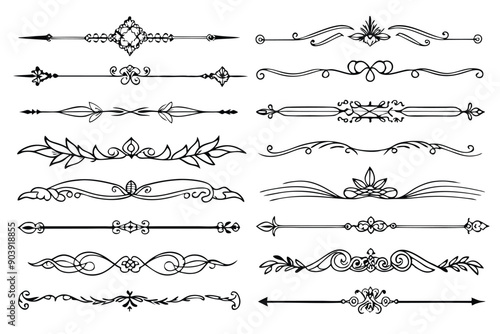 Stylish hand drawn dividers set in different styles, perfect for adding a touch of creativity to your designs.