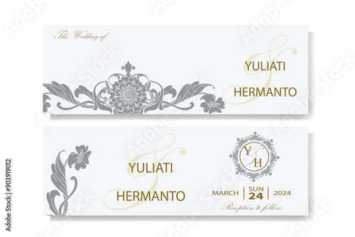 The Blooms Greenery Floral Foliage Ornament Corner Text Separator Elegance Frame for Invitations