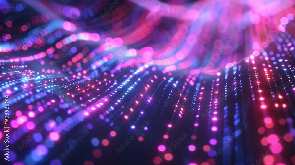 Futuristic Digital Landscape with Vibrant Light Particles Futuristic Digital Landscape with Vibrant Light Particles