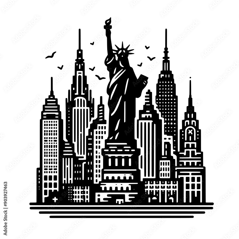 Fototapeta premium New York city vector illustration isolated