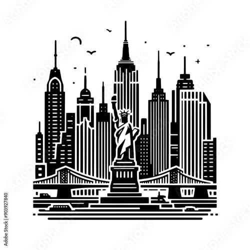 New York city vector illustration isolated