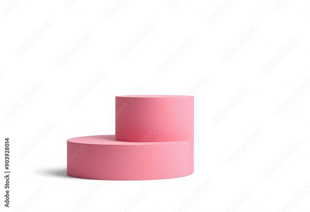 Minimalist pink podium on a clean white background Minimalist pink podium on a clean white background