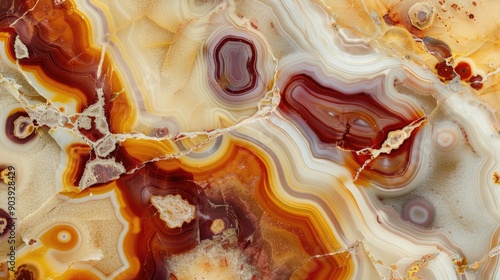 Close up image of polished mookaite jasper from Western Australia s Mooka Creek photo