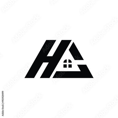 Letter HC Real Estate Logo Design Vector