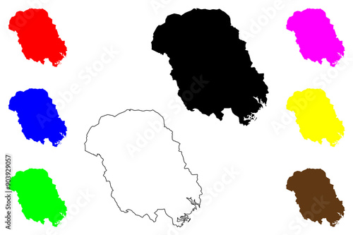 Telemark (Administrative divisions of Norway, Kingdom of Norway) map vector illustration, scribble sketch Telemark fylke map
