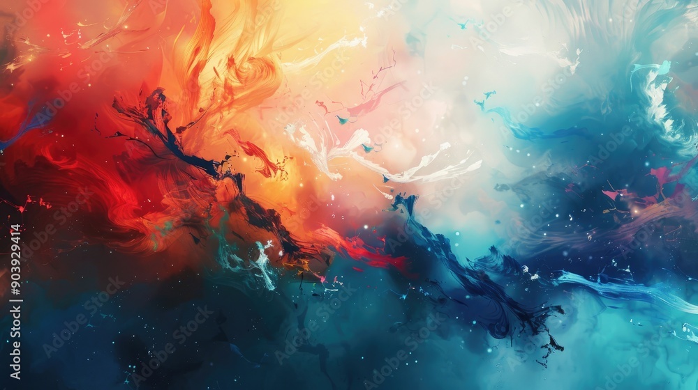 Colorful abstract art design with blue red and yellow elements Colorful abstract art design with blue red and yellow elements