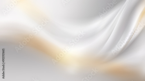 Abstract white and gold gradient background with flowing lines.