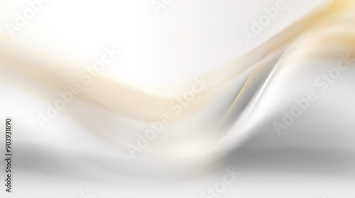 Abstract white and gold gradient background with smooth flowing curves.